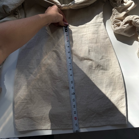 Sabo Luxe Puff Long Sleeve Beige Dress - Picture 16 of 16